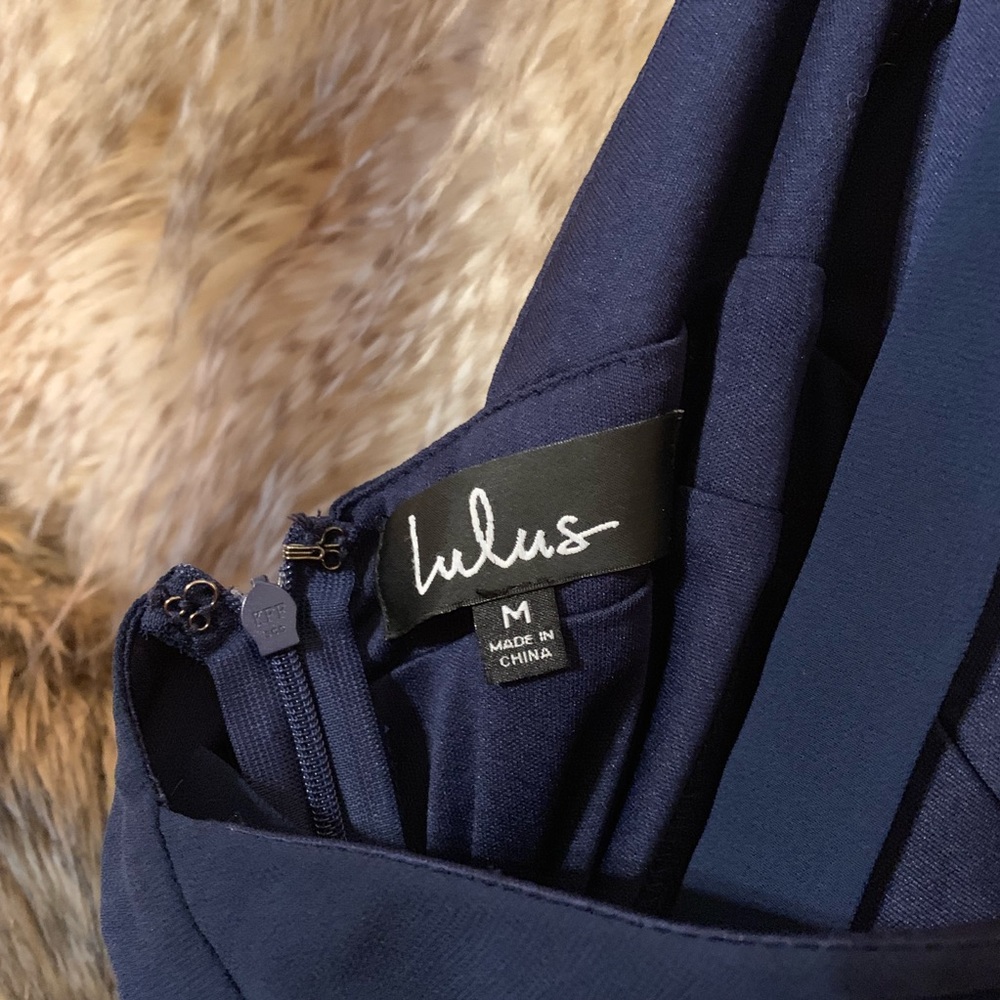 Lulus First Comes Love Halter Top Navy Blue Gown - Picture 8 of 8